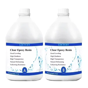 1:1 Epoxy Resin 2 Gallon Kit Transparent Liquid Crystal AB for DIY Crafts Art Casting Jewelry and River Table Top Handicraft