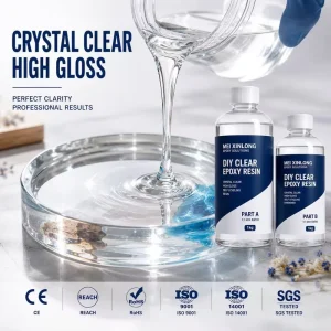 1 1 Mix Ratio Crystal Clear Epoxy Resin for DIY Art Jewelry Making Bubble Free High Gloss Casting Resin for Necklace Craft