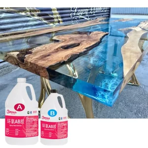 15kg 2:1 Two-component Factory Crystal Clear AB Epoxy Resin for Handmade Wood Deep Pour River Table