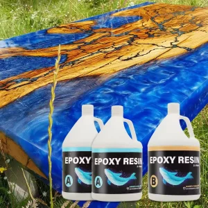 2:1 Epoxy Resin Crystal Clear AB Epoxy Resin 2 to 4 Inch Depth Clear Bubble Free High Gloss Self Leveling for River Table