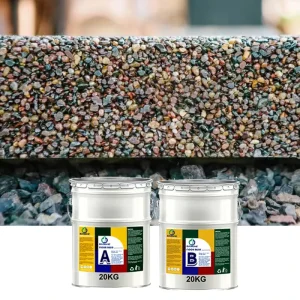 2 1 Epoxy Resin Washed Stone Paint Outdoor Floor Coating for Bounding Gravel Driveway Paving Pebble Stone