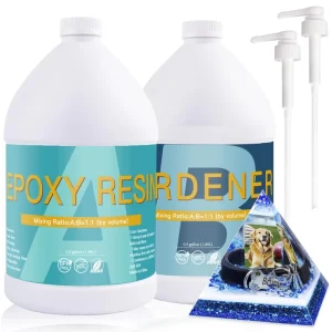 2 Gallon Crystal Clear Epoxy Resin Kit No Yellowing No Bubble Art Casting Resin for Jewelry Woodworking Construction