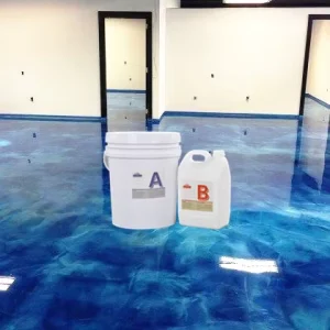 2 Parts Clear Liquid Anti scratch Epoxy Floor Coating Concrete Metallic Epoxy Resin Floor Kit