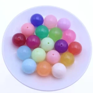 20MM Gumball Chunky Mixed Color Round Fashion Solid Acrylic Jelly Beads 8MM 10MM 12MM 14MM 16MM 18MM 22MM 25MM 30MM