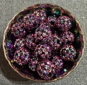 20MM Handmade Resin Diamond Ball Bead Large Acrylic and Plastic Loose DIY Jewelry Accessories With Diamond Set