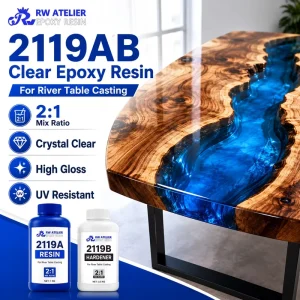 2119AB Clear Epoxy Resin 2 1 River Table Casting Resin for Jewelry Crafts Specimen Mold Electronic Potting High Gloss