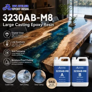 3230AB M8 透明环氧树脂，用于大型铸造工艺品、珠宝、LED封装模具、无气泡AB胶