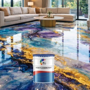 3D Epoxy Marble Effect Floor Paint Metallic Epoxy Self Leveling Coating for Living Room Showroom