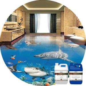 3D Flooring Resin Epoxy Floor Coating System Scratch Resistant 3D Epoxy Resin Flooring Coating for Countertop