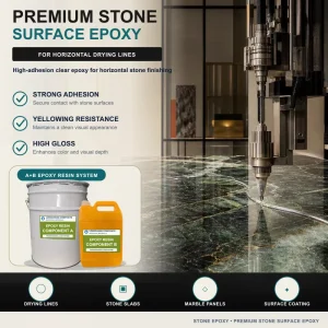 4:1 High Penetration Stone Epoxy Resin Adhesive for Marble Granite Anti-Yellowing High Gloss Strong Adhesion No Water Lines