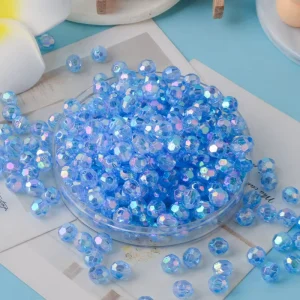 500g bag AB Colors Acrylic Beads Football Beads 32 Faceted Beads for DIY Jewelry Accessories DIY Bags