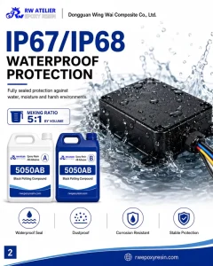 5050AB Black Epoxy Potting Compound 5 1 Ratio Waterproof Electronic Potting Resin for Industrial PCB LED Lighting Battery Pack