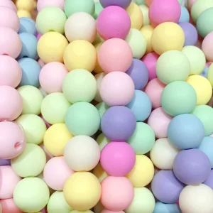 6 8 10 12 14 MM round Matte Style Plastic Acrylic Beads Candy Colors for DIY Jewelry Making Necklace Keychain Phone Charms