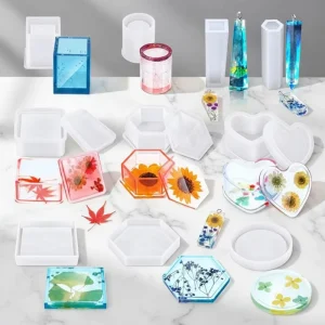 7 Pcs Epoxy Resin Molds Set NonStick Silicone Molds Sphere Cube DIY Crafts Home Decor Making
