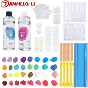 8OZ 16OZ 32OZ Epoxy Resin Kit Crystal Clear Epoxy Resin for Art Wood Jewelry Epoxy Crystal Resin Starter