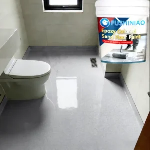 Anti slip Wear resistant High gloss Water based Marble effect Epoxy Colored Sand Floor Paint for Bathroom and Toilet Floors