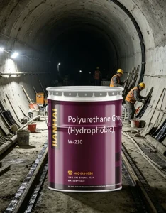 CE Certified Hydrophobic PU Injection Resin Tunnel Basement Leakage Sealing High Pressure Waterproofing W-210