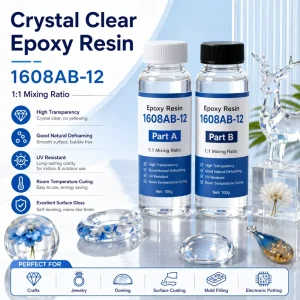 Clear 1:1 Epoxy Resin for Jewelry Crafts Label Doming Surface Coating Electronic Potting UV Resistant