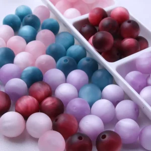 Colorful Loose 12mm 16mm 20mm Acrylic Resin Cat Eye Frost Beads for Chunky Necklace Keychain Jewelry Making