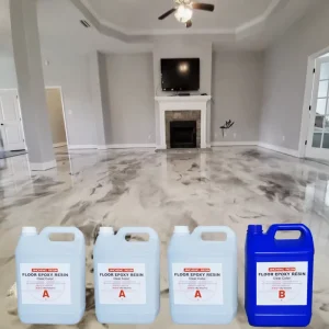 Commercial Grade Metallic Epoxy Resina for Floor Artistic Marble Texture High Glossy Surface Custom Color OEM Factory