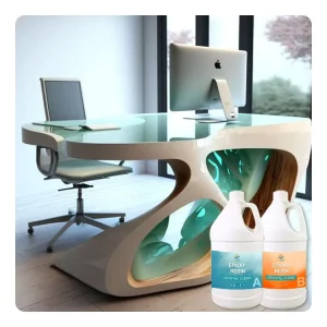 Competitive Price Transparent Liquid Crystal Epoxy Resin Deep Pour Woodworking Art River Epoxy Resin Office Table