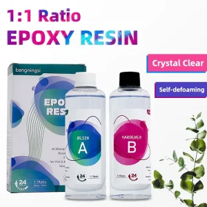 Crystal Clear 1:1 Epoxy Resin Kit Bubble Free High Gloss Casting Resin for Jewelry Making DIY Art