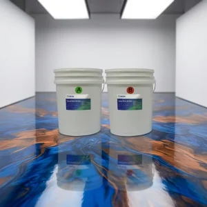 Crystal Clear Double Component Epoxy Adhesive Resin Wear Resistant Flooring Coating 1kg for Construction