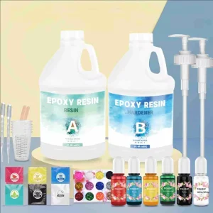 Crystal Clear Epoxy Resin Kit 1:1 Bubble-Free No-Yellowing Casting & Coating Resin for Beginners Jewelry Making Art Crafts DIY