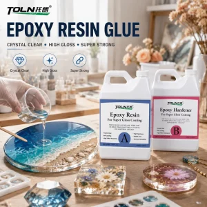 Crystal Clear Epoxy Resin and Hardener Kit High Gloss Bubble Free Casting Glue for River Table Wood Crafts