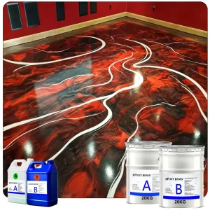 Crystal Clear Liquid 2:1 Epoxy Resin Floor Coating and Paint for Self Leveling Metallic Epoxy Resin Floor Kit