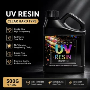 Crystal Clear UV Resin 500g Hard Type Fast Curing No Yellowing Bubble Free UV Glue for Jewelry Making & Resin Art
