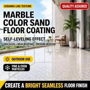 Custom Color Epoxy Resin Colored Sand Self-Leveling Floor Coating High Build Marble Effect High Hardness Commercial Floor