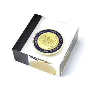 Custom DIY Square Transparent Lucite Epoxy Coin Paperweight Acrylic Cube Resin with Die Cutting Printing Casting Technique