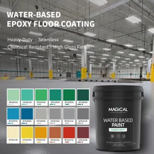 Customized Color Water-Based Epoxy Resin Anti-corrosion Gloss Self-Flow Floor Paint for School Use 3-5mm Thickness