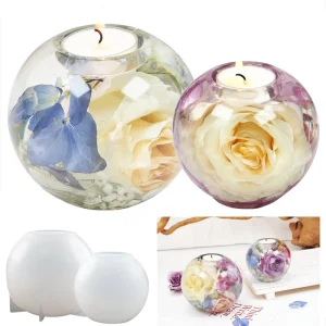 Cylindrical Candlestick Epoxy Casting Silicone Molds for Resin DIY Crystal Votive Candle Holders Wedding Party Home Decoration