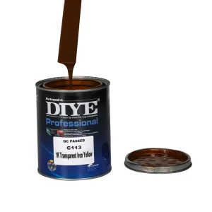 DIYE C113 1K Transparent Iron Yellow Car Paint Ready to Spray Single Component Basecoat High Gloss Acrylic Auto Paint