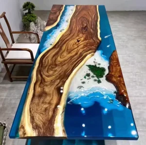 Deep Pour Epoxy Resin Crystal Clear Bubble Free Table Top 2 Inch Pour Anti-Yellowing Liquid Glass AB Glue for River Table Wood
