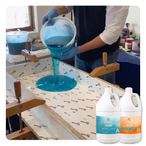 Deep Pour Non Toxic Double Component Epoxy Resin for Construction Woodworking Crystal Clear Casting Coating for River Table