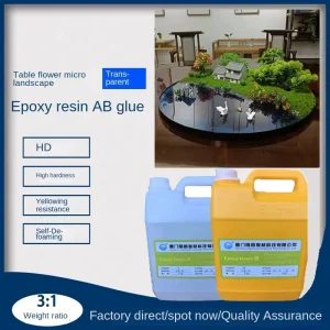 Double Components 3 1 Table Flower Micro Landscape Epoxy Resin AB Glue Artwork Water River Hardness High Permeability Resin