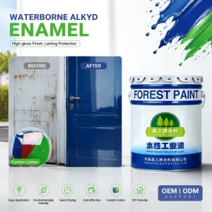Durable High Gloss Water Based 1k Alkyd Resin Top Enamel Paint and Bottom Coating for Doors Wood and Metal Protective Coatings