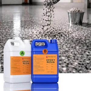 Eco-friendly High Gloss Epoxy Resin High Bond Strength High Hardness Water Resistant Self-Leveling Epoxy Flake Floor System