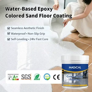 Epoxy Colored Sand Floor Paint Water based Liquid Coating Self Leveling Cement Floor Imitation Marble Tiles Anti slip Customized