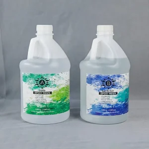 Epoxy Double Component Adhesive Resin Coating for Wood and Metallic Pigments 1 1 Ratio Clear DIY Construction Use