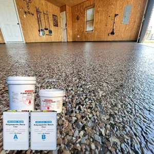Epoxy Floor Coating Kit Colorful Self Leveling Flake Garage Floor Coating Paint with Polyurethane Top