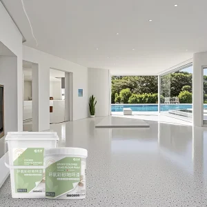 Epoxy Floor Coating Two Components Self leveling Eco friendly Primer Color Sand Liquid Seamless Marble Effect Wear Resistant