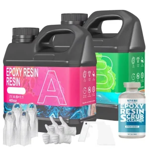 Epoxy Resin 80OZ Kit Resin Remover Crystal Clear Bubble Free Anti-Yellowing Art Resin for Woodworking Casting DIY