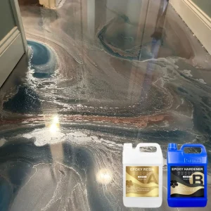 Epoxy Resin AB 3 1 High Gloss Seamless Low VOC Trowel Application for Metallic Flooring Use