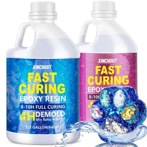 Epoxy Resin Fast Cure Resin 1 Gallon 4 Hours Demold Crystal Clear Self Leveling Casting Epoxy Resin Kit