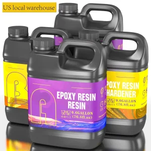 Epoxy Resin Kit 1.2 Gallon*2 Crystal Clear Bubble Free Anti Yellowing Resin Casting Construction Use 1:1