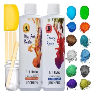 Epoxy Resin Kit, 17oz Crystal Clear Epoxy Resin for Art, Wood, Jewelry, Epoxy Resin Starter